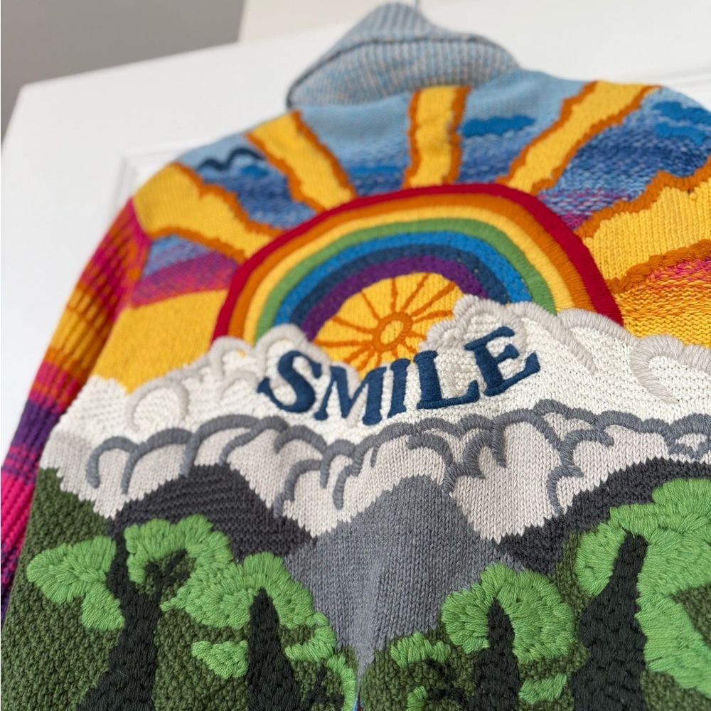 EUC Stella McCartney Kind Smile Intarsia Cardigan Multiple colors 38 - Picture 8 of 10